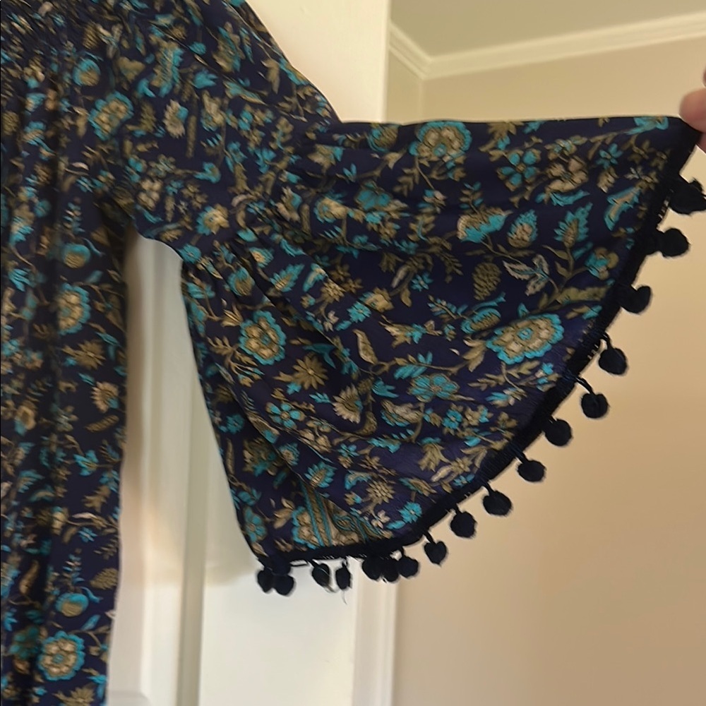 RAGA Navy and Teal Off-Shoulder Romper - Picture 3 of 4